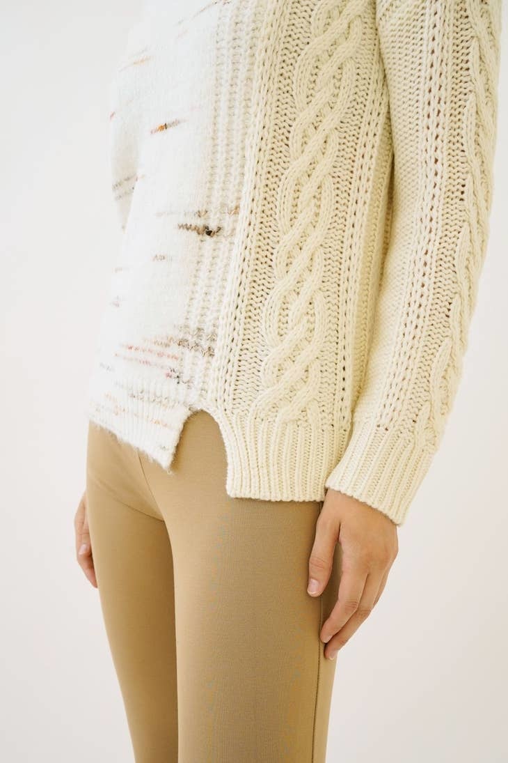 Mystree Multi-thread Sweater, Cream Mix