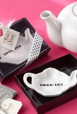 Kate Aspen "Swee-Tea" Ceramic Tea-Bag Caddy in Black & White