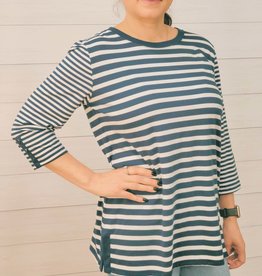 Simply Southern Magic Moments Phantom Ink/White Striped L/S Top