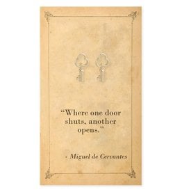 ZAD Literary Quotes Key Post Earrings
