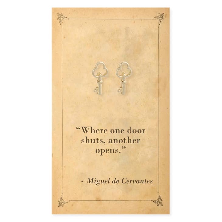 ZAD Literary Quotes Key Post Earrings