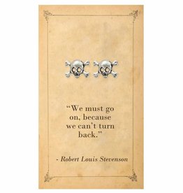 ZAD Literary Quotes Skull Post Earrings