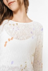 Mystree Speckled Paint Sweater, Off-White