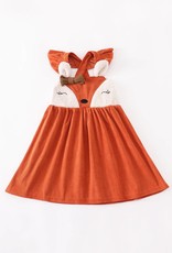 Orange Corduroy Fox Dress