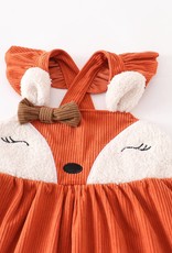 Orange Corduroy Fox Dress