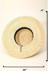 Anarchy Street Straw Braided Faux Leather Strap Sun Hat Black