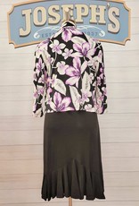 Purple/Black Floral Long Sleeve Dress