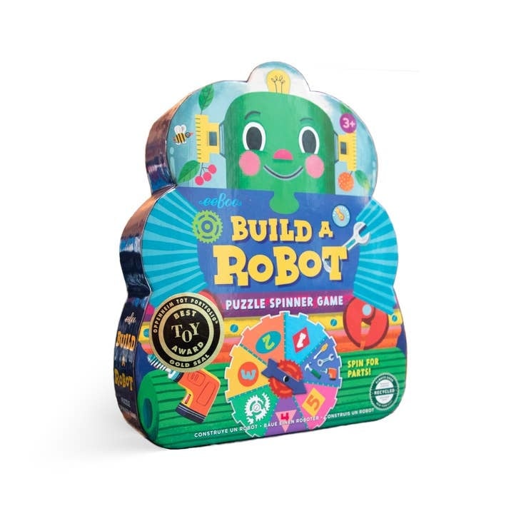 eeBoo Build A Robot Shaped Box Spinner Game