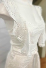 Sweet Lemon Lace Tie Waist and Back Romper, White