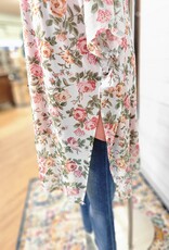 Endless Curves Mesh Floral Print Kimono Cardigan