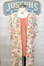 Endless Curves Mesh Floral Print Kimono Cardigan