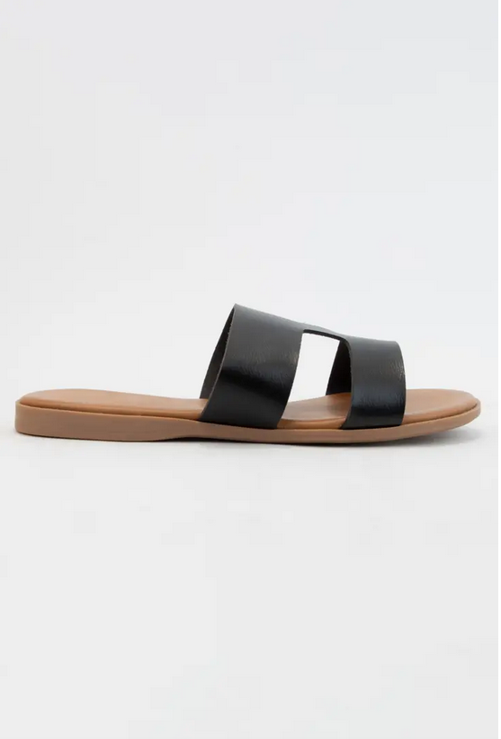 Side Cutout Flat Sandal