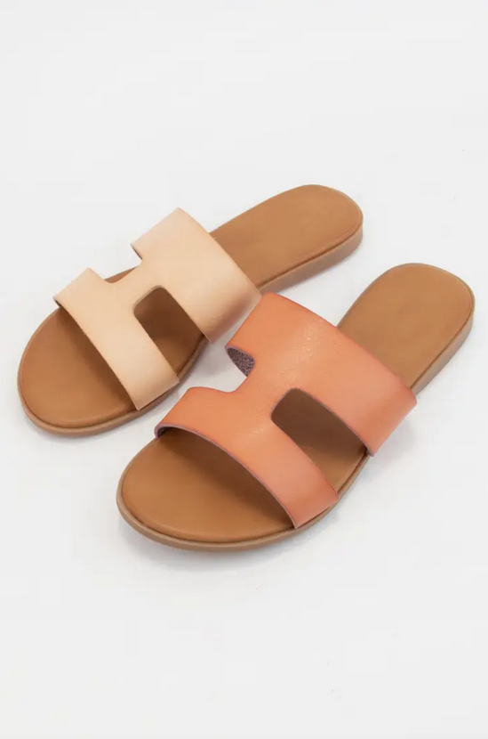 Side Cutout Flat Sandal