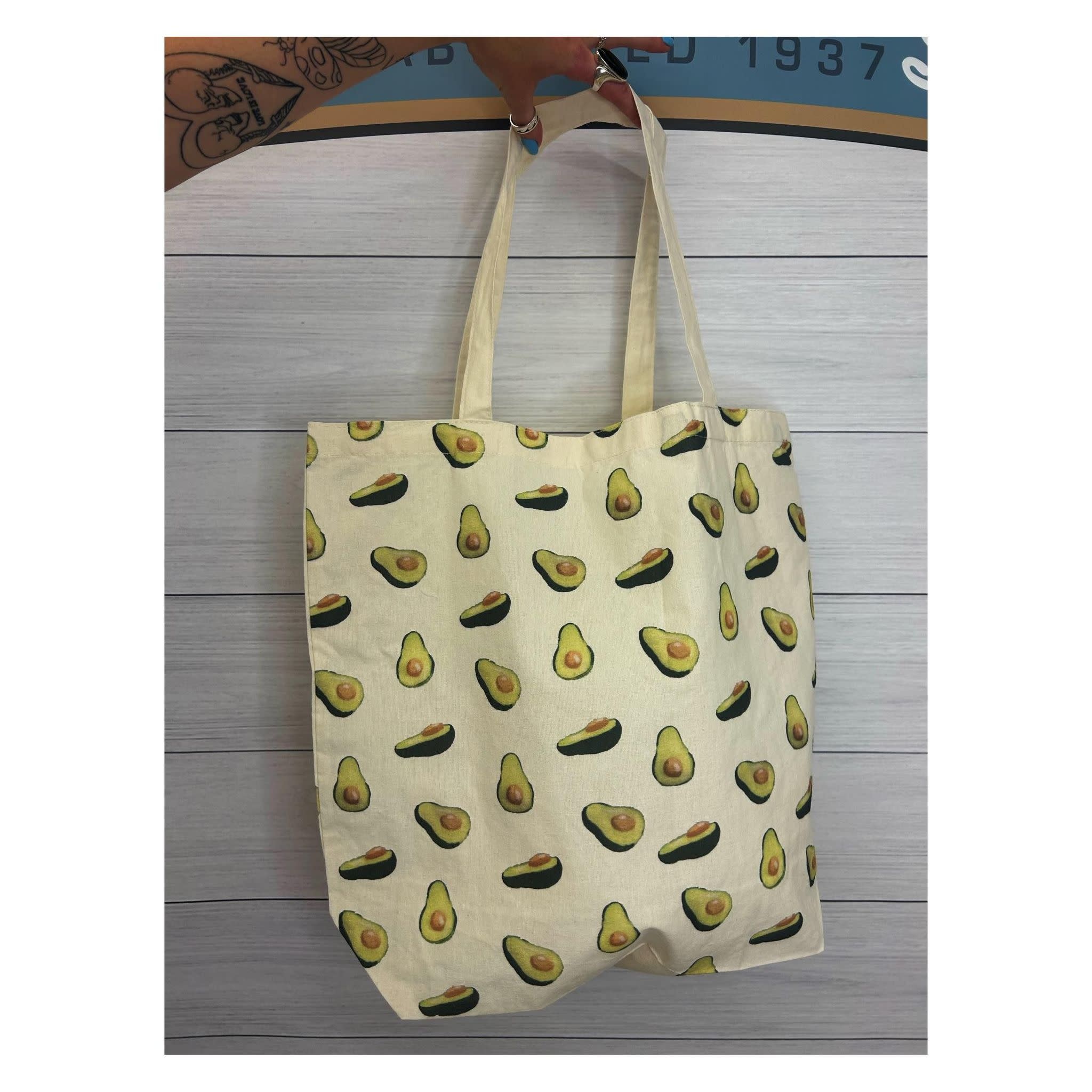 SM Wardrobe All Over Avocados Print Tote Bags