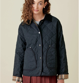 Mystree Contrast Quilted Jacket, Black