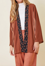 Mystree Mix Media Kimono, Rust