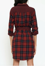 Mystree Plaid Shirt Dress