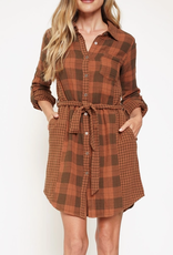 Mystree Plaid Shirt Dress