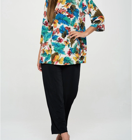 Jostar Boat Neck 3/4 Sleeve Printed Top