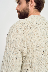 Aran Woollen Mills Inishbofin Mens Traditional Aran Sweater, Cream