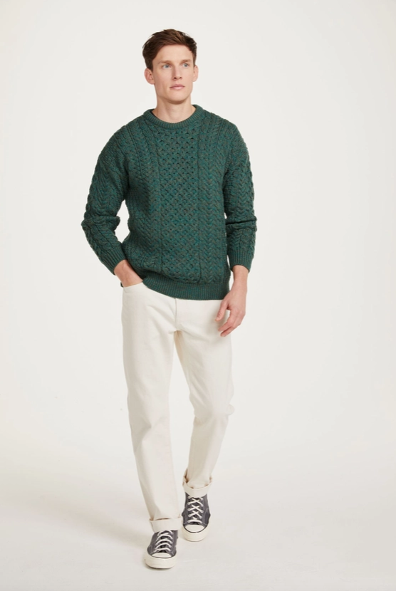 Aran Woollen Mills Inisheer Traditional Mens Aran Sweater