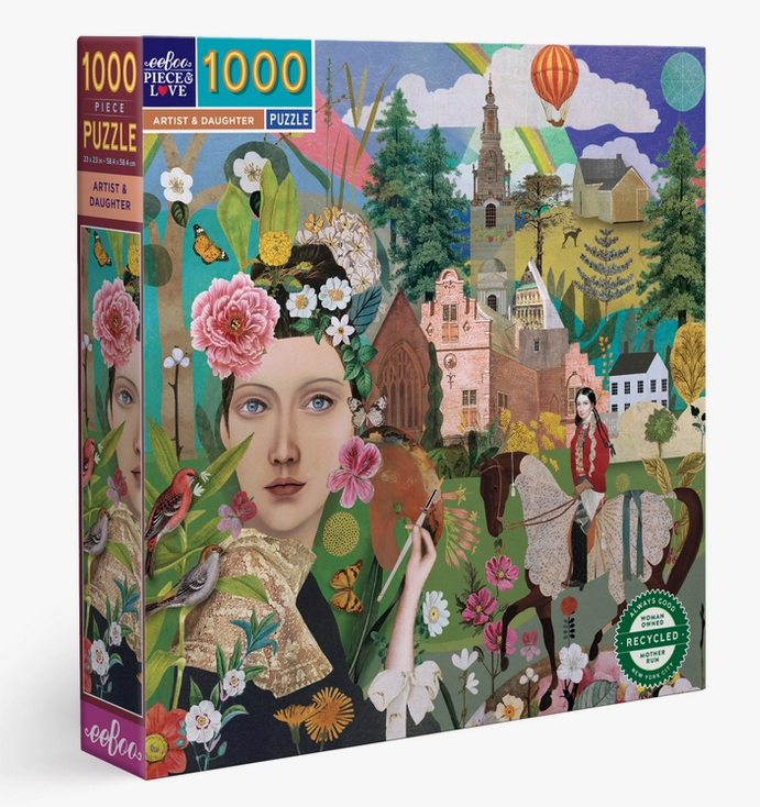 eeBoo Artist & Daughter 1000 Piece Square Puzzle