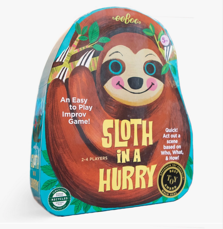 eeBoo Sloth in a Hurry Shaped Box Spinner Game