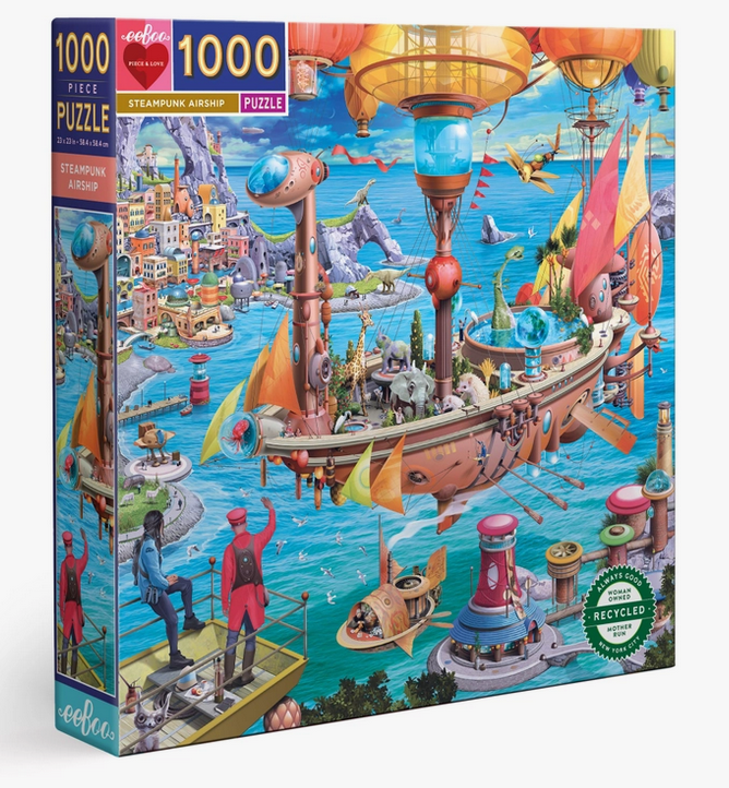 eeBoo Steampunk Airship 1000 Piece Square Puzzle