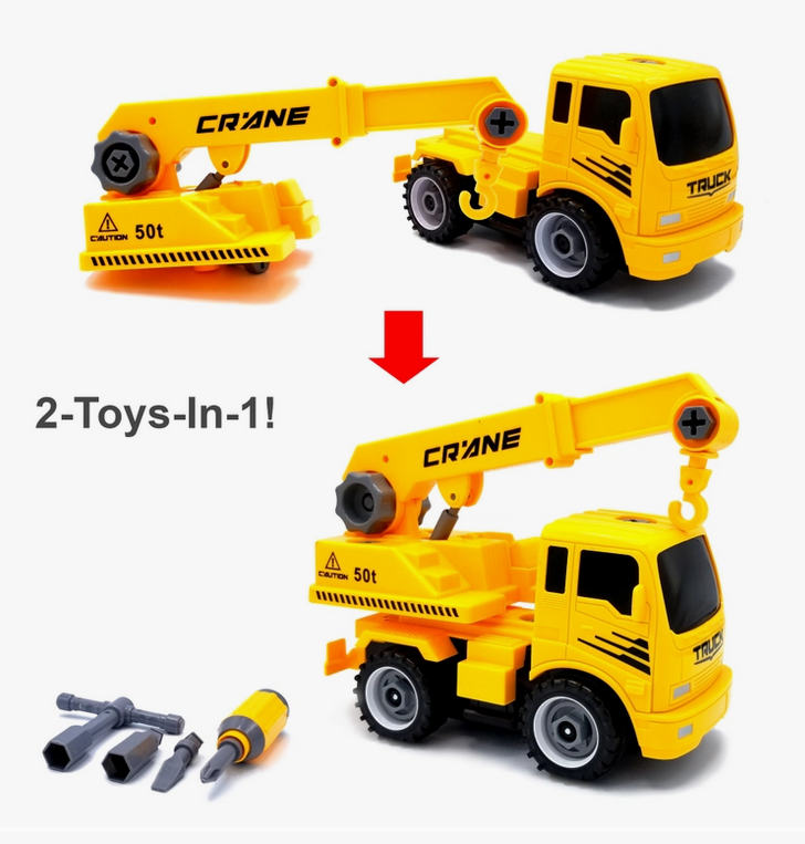 Crane - Take-Apart-Put-Together/2-Toys-in-1 Truck Toy