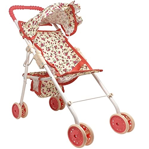 My First Folding Baby Doll Floral Stroller
