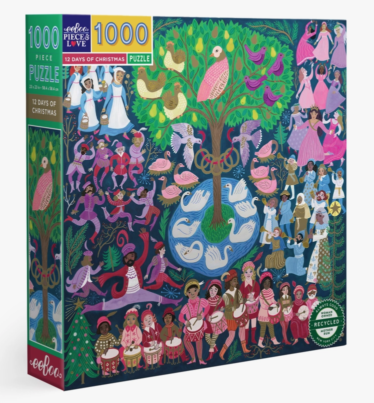 eeBoo 12 Days of Christmas 1000 Piece Puzzle