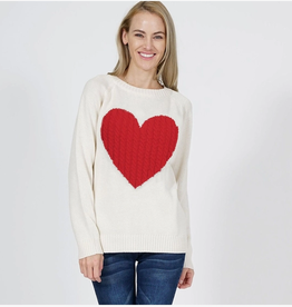 Valentine Cable-Knit Heart Pullover Sweater