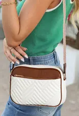 Thomas and Co. White Quilted Crossbody Bag