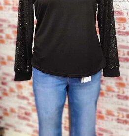 Thomas and Co. Black Sequin Top