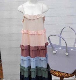 Coco & Carmen Cindy Colorblock Ruffle Dress