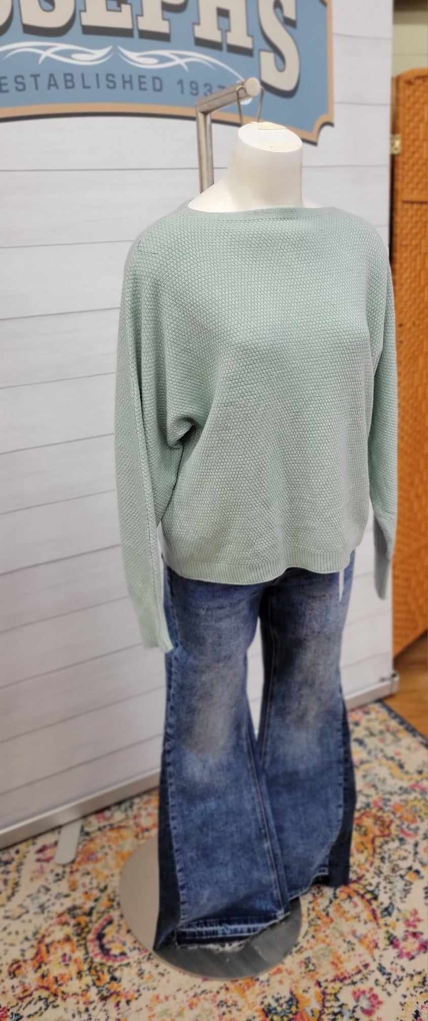 Coco & Carmen Relaxed Ciana Pullover Sweaters, Sea Green