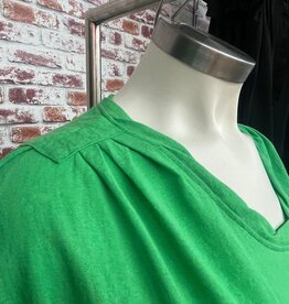 Green Split Sleeve Scoop Neck Top, 2XL