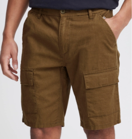 Blend Cotton Linen Cargo Shorts, Beech