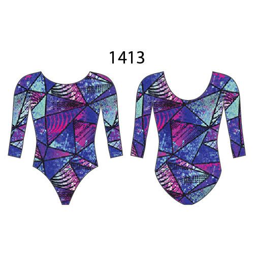 1413-372-3/4 Sleeve Gym Leotard-CRUISE - Boutique de Danse Artiste Claude