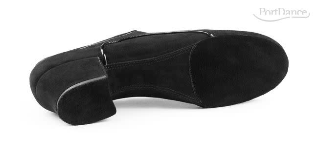 Portdance PD701-Chaussures de Danse Talon Cubain 1.5"Semelle Suede Nubuck/Paillettes-NOIR