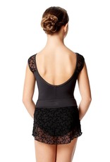 Lulli Dancewear LUF581C-Belinda Flocked Mesh Pull On Skirt -BLACK