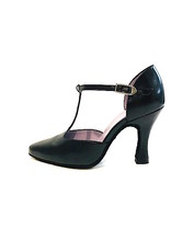 Merlet LARA-1300-001-Ballroom Shoes 3" Suede Sole Metis Leather-BLACK