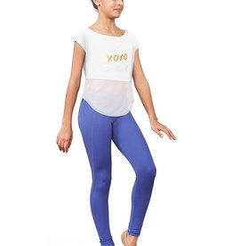 Bloch FT5175C-T-shirt Dos Ouvert en Mesh Imprimé - BLANC-16