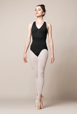 Mirella M3069LM-Zipper Front Lace Insert Cross Back Strap Leotard-SMALL