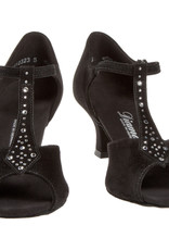 Diamant 010-064-101-Ballroom Shoes 2'' Suede Sole Rhinestones-BLACK SUEDE