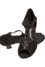 Diamant 010-064-101-Ballroom Shoes 2'' Suede Sole Rhinestones-BLACK SUEDE
