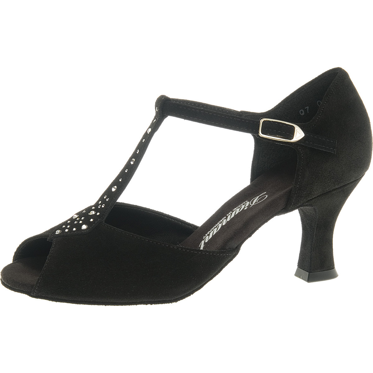Diamant 010-060-101-Ballroom Shoes 2.5'' Suede Sole Rhinestones-BLACK SUEDE