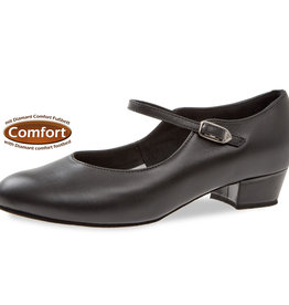 Diamant 050-029-034-Soulier de Danse 1" Talon Carré Semelle Suede Cuir-NOIR