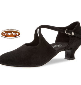 Diamant 052-112-001-Ballroom Shoes 1.5" Suede Sole-Extra Wide-BLACK SUEDE