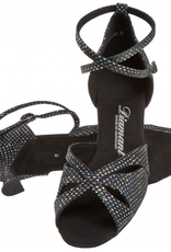 Diamant 141-077-183-Soulier de Danse 2" Semelle Suede-NOIR/ARGENT HOLOGRAMME